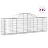 vidaXL Gabioner b&aring;gformade 15 st 200x30x60/80 cm galvaniserat j&auml;rn