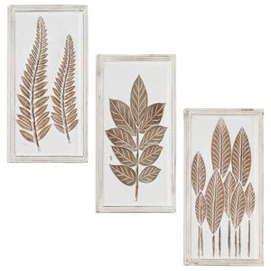 vidaXL Konst Dekor 3 st 40 x 40 x 1,5 cm Brun och vit Konstruerat tr&auml;