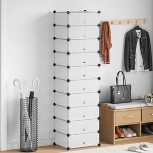 vidaXL Skof&ouml;rvaring med 10 fack vit