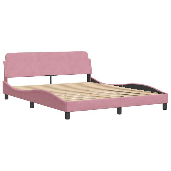 vidaXL Bed Frame without Mattress Pink 160x200 cm Velvet