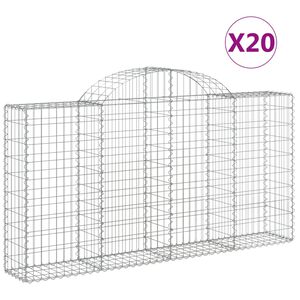 vidaXL Gabioner b&aring;gformade 20 st 200x30x100/120 cm galvaniserat j&auml;rn