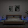 vidaXL S&auml;ngbord med LED-belysning 2 st vit 40x39x48,5 cm