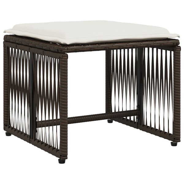 vidaXL Matgrupp för trädgården 7 delar brun konstrotting