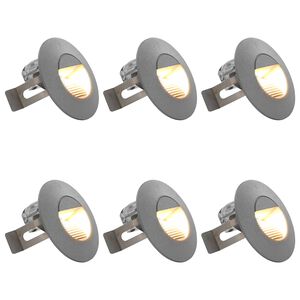 vidaXL Utomhusvägglampa LED 6 st 2 W silver rund