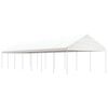 vidaXL Paviljong med tak vit 15,61x4,08x3,22 m polyeten