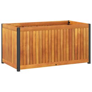 vidaXL Odlingsl&aring;da 85x45x44 cm massivt akaciatr&auml; och st&aring;l