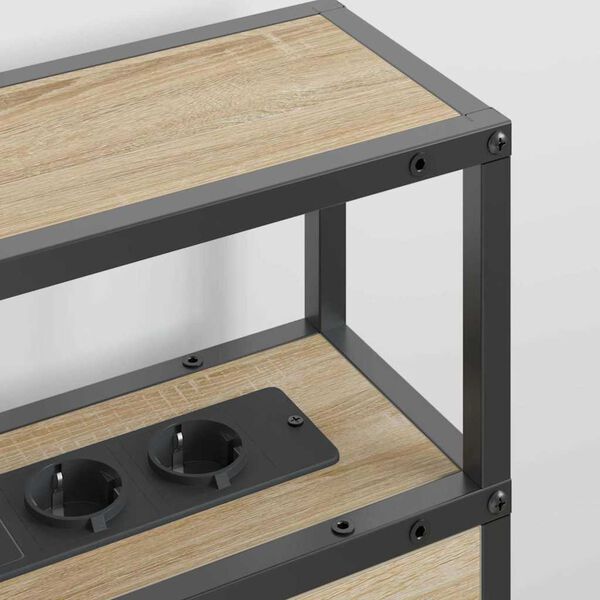 vidaXL F&ouml;rvaringshuvudgavel med hylla Sonoma ek 135 cm Konstruerat tr&auml;