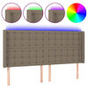 vidaXL S&auml;nggavel LED taupe 163x16x118/128 cm tyg