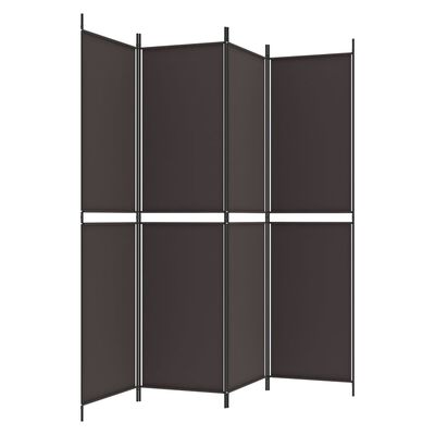 vidaXL Rumsavdelare 4 paneler brun 200x200 cm tyg