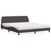 vidaXL Bed with Mattress "Dover" Dark Brown 180x200 cm Fabric
