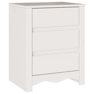 vidaXL Kaffeebord med l&aring;da Drammen Vit 45 x 35 x 56 cm Massiv furu