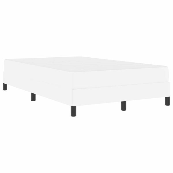 vidaXL Sängram med madrass Ren Vit 120 x 200 cm tyg