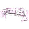 vidaXL Tr&auml;dg&aring;rdssoffa med dynor L-formad gr&aring; konstrotting och akacia