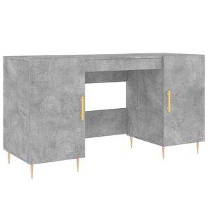vidaXL Skrivbord betonggr&aring; 140x50x75 cm konstruerat tr&auml;