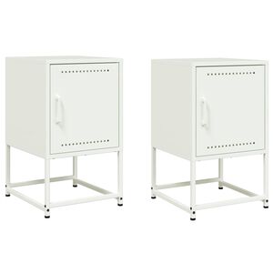 vidaXL S&auml;ngbord 2 st vit 36x39x60,5 cm st&aring;l