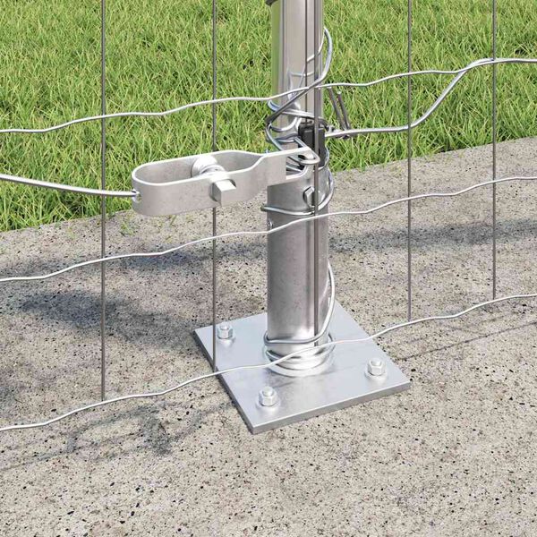 vidaXL St&auml;ngsel med stolpe Silver 0,8 x 25 m St&aring;l