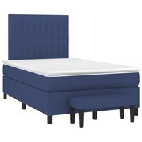 vidaXL Ramsäng med madrass blå 120x190 cm tyg