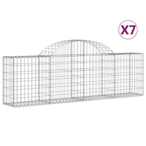 vidaXL Gabioner b&aring;gformade 7 st 200x30x60/80 cm galvaniserat j&auml;rn