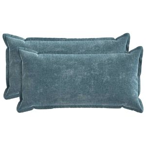 vidaXL Kudd&ouml;verdrag 2 pcs HOUTEN Bl&aring; 40 x 80 cm Chenilletyg