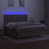 vidaXL Rams&auml;ng med madrass & LED taupe 180x200 cm tyg