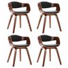 vidaXL Matstolar 4 st böjträ och konstläder