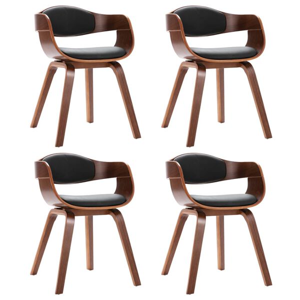 vidaXL Matstolar 4 st böjträ och konstläder
