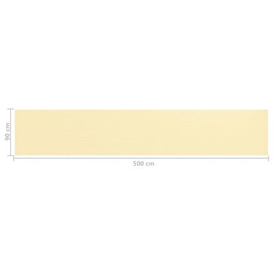 vidaXL Balkongskärm beige 90x500 cm HDPE