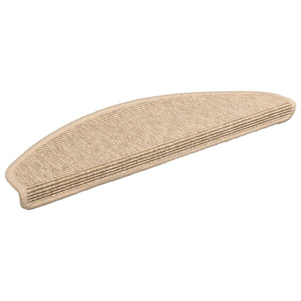 vidaXL Trappmattor 15 st 65x21x4 cm ljusbeige halvrunda stora