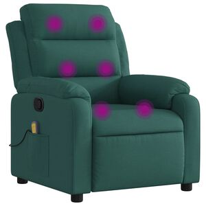 vidaXL Massagef&aring;t&ouml;lj m&ouml;rkgr&ouml;n tyg