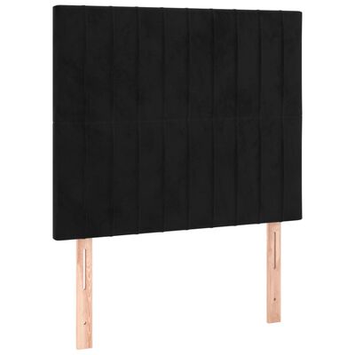 vidaXL Ramsäng med madrass svart 100x200 cm sammet
