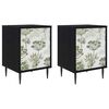 vidaXL Nattduksbord GOTHA 2 st Svart ek 36 x 33 x 51 cm