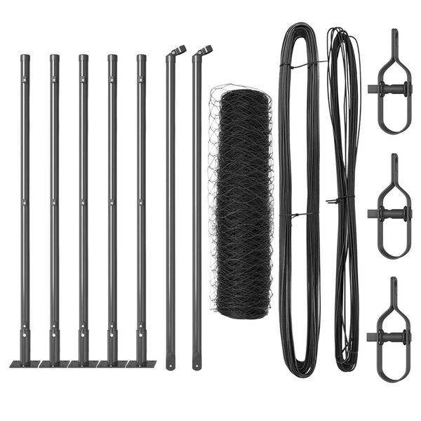 vidaXL St&auml;ngselstolpe Gr&aring; 10 x 0,5 m (50 mm n&auml;t) St&aring;l och PVC
