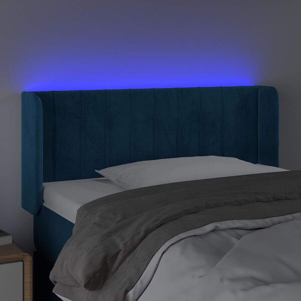 vidaXL S&auml;nggavel LED m&ouml;rkbl&aring; 83x16x78/88 cm sammet