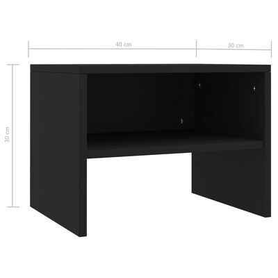 vidaXL Sängbord svart 40x30x30 cm konstruerat trä