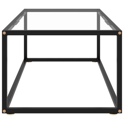 vidaXL Soffbord svart med härdat glas 100x50x35 cm
