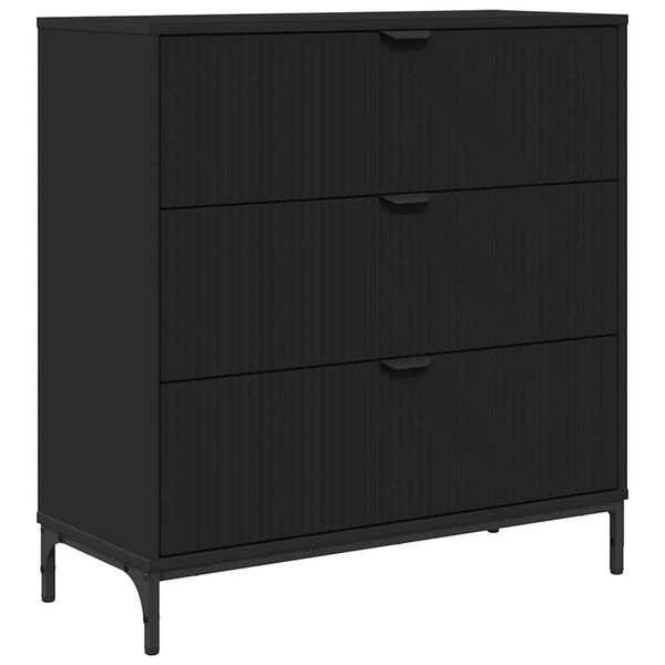 vidaXL Sideboard med l&aring;da Svart 79,5 x 33 x 82 cm Konstruerat tr&auml;