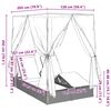 vidaXL Dubbel Solstol med Tak Grå 205 x 129 x 200 cm PE rotting