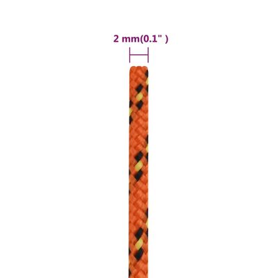 vidaXL Båtlina orange 2 mm 25 m polypropen