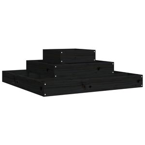 vidaXL Odlingsl&aring;da svart 80x80x27 cm massiv furu