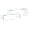 vidaXL Soffbord 2 delar 90x30x20/110x30x40 cm h&auml;rdat glas