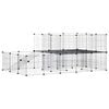 vidaXL Hundg&aring;rd svart 44 paneler 175x105x70 cm st&aring;l