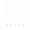 vidaXL Inb&auml;ddad staketpost 5 pcs Silver 200 cm Pulverlackerat st&aring;l