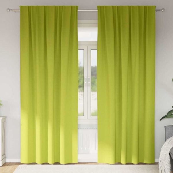 vidaXL Mörkläggningsgardiner med Ringar 2 pcs Grön 245 x 140 cm