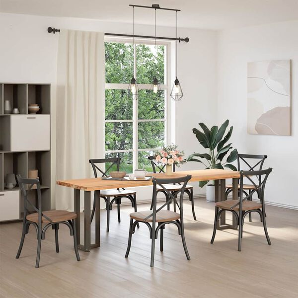 vidaXL Konsolbordsben T-formade 2 st svarta 25x28x(72-73) cm stål