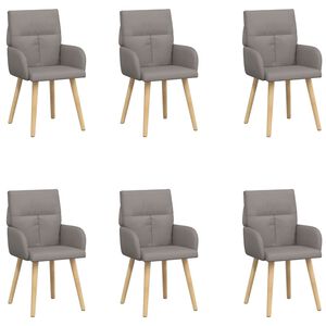 vidaXL Matstolar 6 st Tyg Taupe 60 x 56 x 96 cm