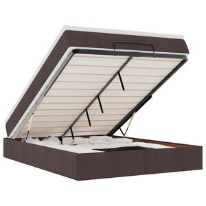 vidaXL Ottoman s&auml;ngram med madrass m&ouml;rkbrun 140x190 cm tyg