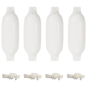 vidaXL St&ouml;tf&aring;ngare f&ouml;r b&aring;t 4 st vit &Oslash; 11x40 cm PVC