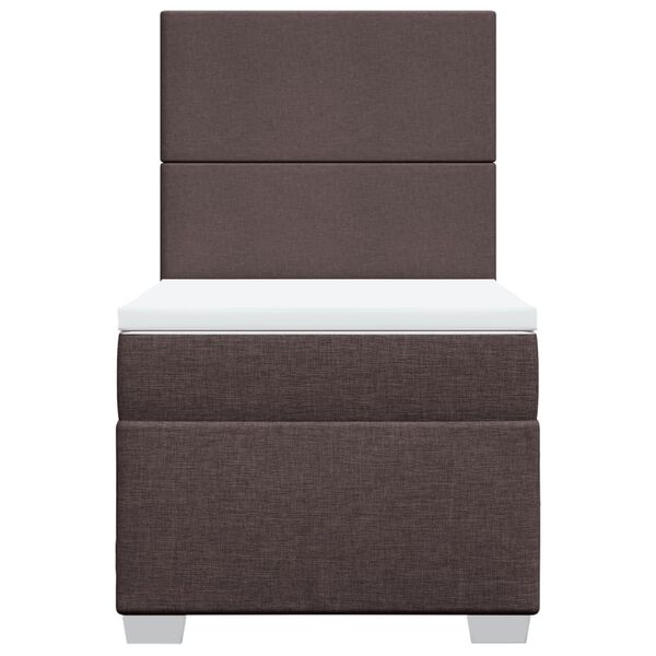 vidaXL Rams&auml;ng med madrass m&ouml;rkbrun 90x190 cm tyg