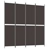 vidaXL Rumsavdelare 4 paneler brun 200x200 cm tyg