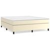 vidaXL Boxspring-s&auml;ngram gr&auml;ddvit 160x200 cm konstl&auml;der